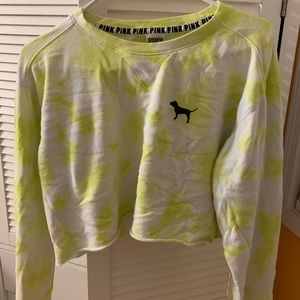 Tie dye long sleeve PINK crop top